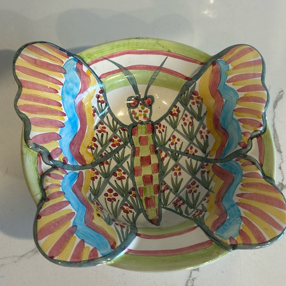 Mackenzie Childs Butterfly Bowl. Never Used.